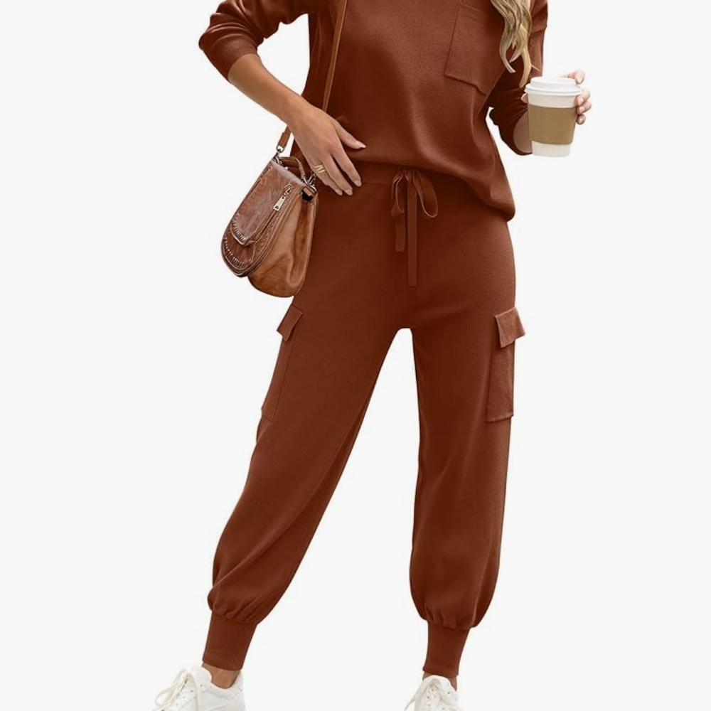 Casual Brown Jogger Set for Women